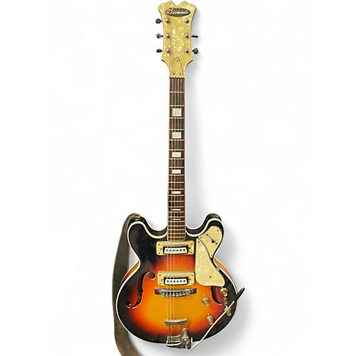 Vintage 1960s Aria Diamonds sunburst Hollow Body Electric Guitar sunburst