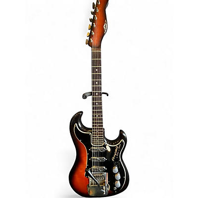 Vintage 1960s Burns Ampeg Jazz Guitar Split Sound 2 Tone Sunburst Solid Body Electric Guitar