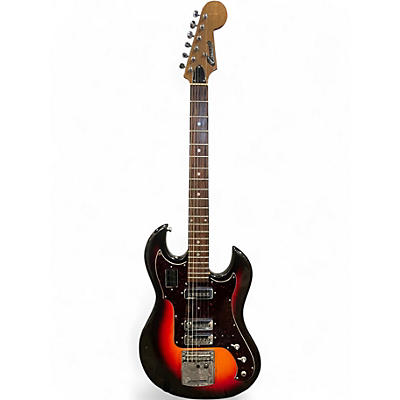 Vintage 1960s Conrad 1247 3 Tone Sunburst Solid Body Electric Guitar