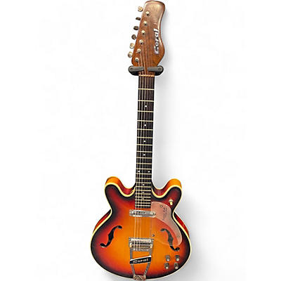 Vintage 1960s Coral FIREFLY F2N Sunburst Hollow Body Electric Guitar