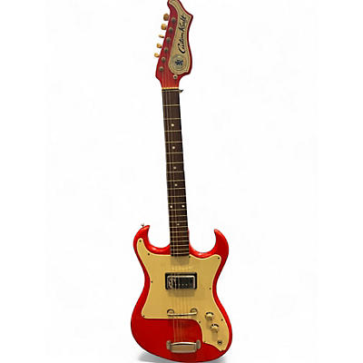 Vintage 1960s Custom Kraft 4165 Ambassador Deluxe  Fiesta Red Solid Body Electric Guitar