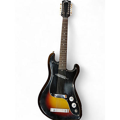 Vintage 1960s EKO COBRA Sunburst Solid Body Electric Guitar