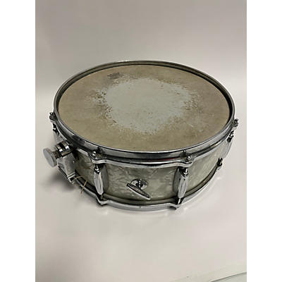 Gretsch Drums Vintage 1960s Gretsch Drums 14X5  4157 Broadcaster Snare Drum White Marine Pearl