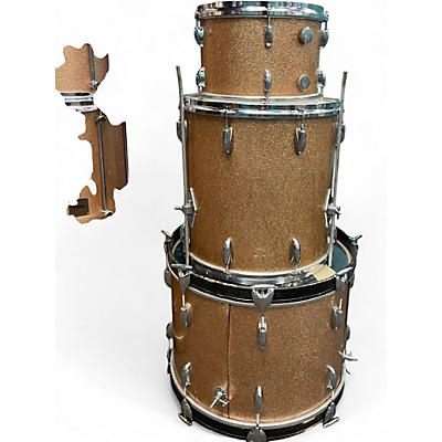 Vintage 1960s Gretsch Drums 3 Piece Name Band Champagne Drum Kit