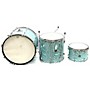 Vintage Vintage 1960s Gretsch Drums 3 piece Progressive Jazz Turquoise Satin Flame Drum Kit turquoise satin flame