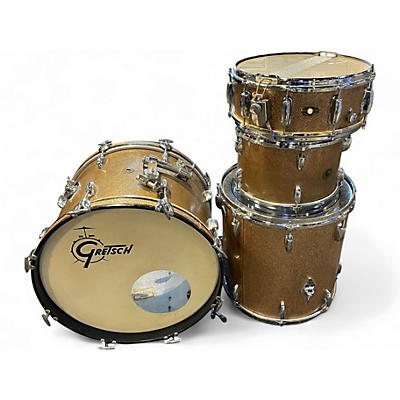 Vintage 1960s Gretsch Drums 4 Piece Rock n' Roll Kit Champagne Sparkle Drum Kit