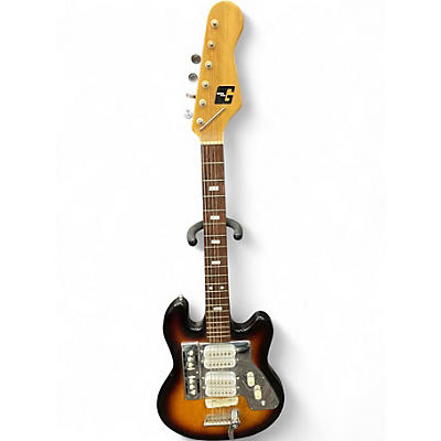 Vintage 1960s Guyatone LG-140T Tobacco Sunburst Solid Body Electric Guitar