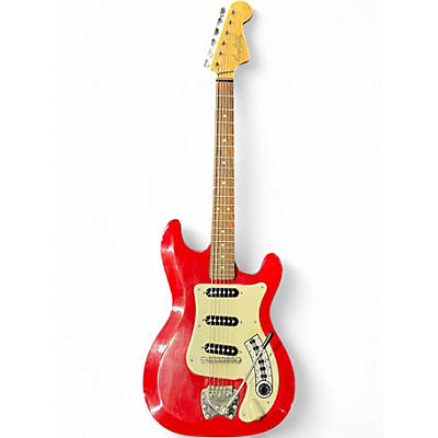 Vintage 1960s Hagstrom F-300 Futura III Red Solid Body Electric Guitar