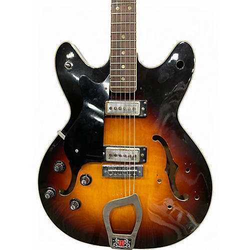 Vintage 1960s Hagstrom Viking 1 Sunburst  Hollow Body Electric Guitar Sunburst
