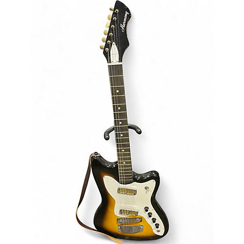 Vintage 1960s Harmony BOBCAT 2 Color Sunburst Solid Body Electric Guitar 2 Color Sunburst