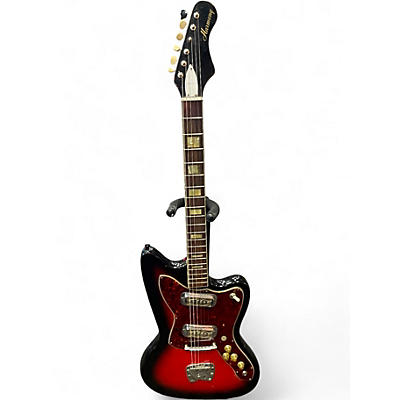 Vintage 1960s Harmony BOBCAT RED BURST Solid Body Electric Guitar