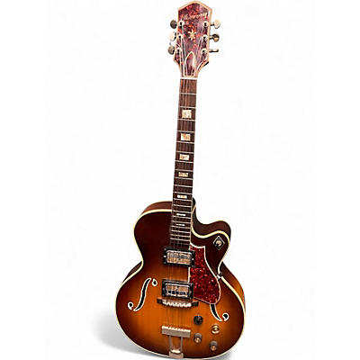 Vintage 1960s Harmony H-68 Jazz Artist Archtop Sunburst Hollow Body Electric Guitar