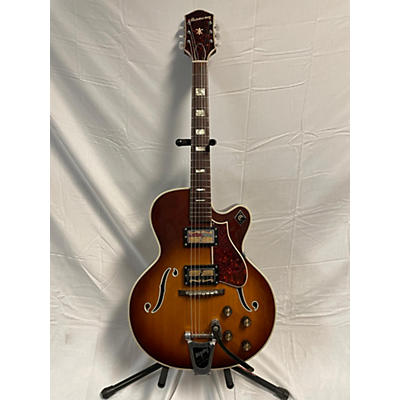 Harmony Vintage 1960s Harmony H-68 Sunburst Hollow Body Electric Guitar