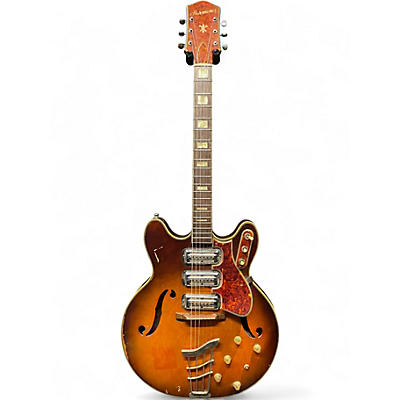 Vintage 1960s Harmony H77 Honey Burst Hollow Body Electric Guitar