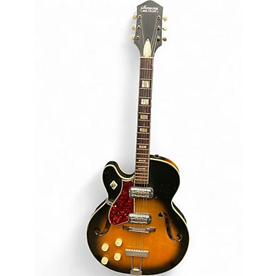 Vintage 1960s Harmony METEOR H74 Tobacco Burst Hollow Body Electric Guitar