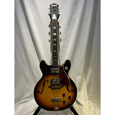 Harmony Vintage 1960s Harmony Meteor H60 Sunburst Hollow Body Electric Guitar