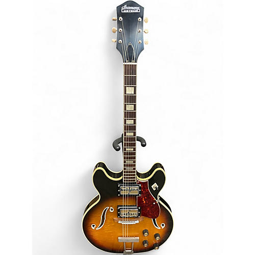 Vintage 1960s Harmony Meteor Tobacco Burst Hollow Body Electric Guitar Tobacco Burst