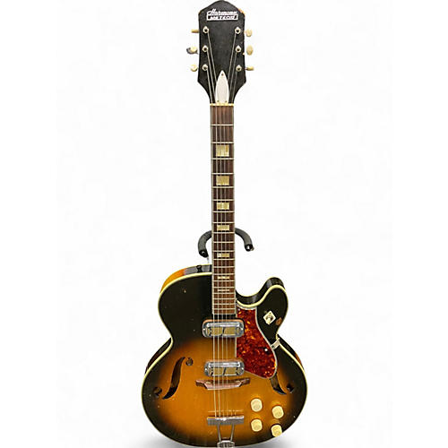 Vintage 1960s Harmony Meteor Vintage Sunburst Hollow Body Electric Guitar Vintage Sunburst