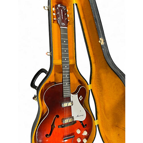 Vintage 1960s Harmony ROCKET H54 Crimson Red Burst Hollow Body Electric Guitar Crimson Red Burst