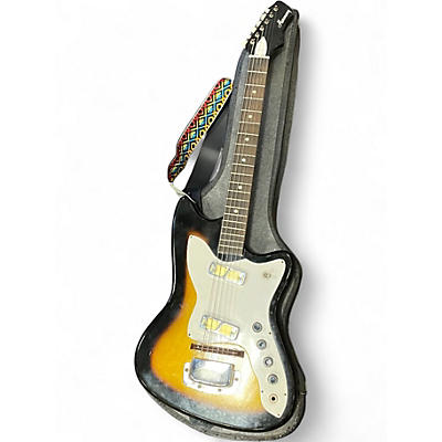 Vintage 1960s Harmony bobkat 2 Tone Sunburst Solid Body Electric Guitar