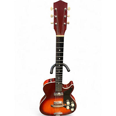 Vintage 1960s Harmony silvertone 2 Tone Sunburst Solid Body Electric Guitar