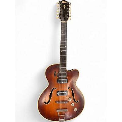 Vintage 1960s Hofner 457/12 Antique Burst Hollow Body Electric Guitar