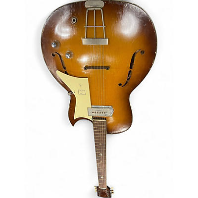 Vintage 1960s Kay Galaxie 2 Tone Sunburst Hollow Body Electric Guitar