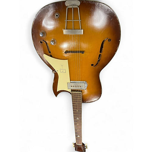Vintage 1960s Kay Galaxie 2 Tone Sunburst Hollow Body Electric Guitar 2 Tone Sunburst