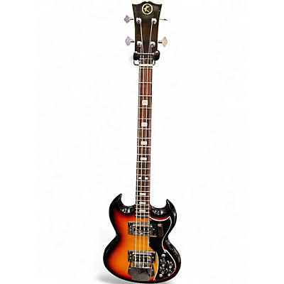 Vintage 1960s Kay K2B 3 Color Sunburst Electric Bass Guitar