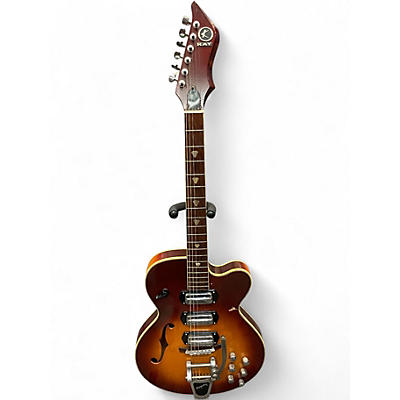 Vintage 1960s Kay K683 2 Tone Sunburst Hollow Body Electric Guitar