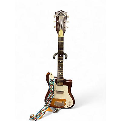Vintage 1960s Kay Vanguard Sunburst Solid Body Electric Guitar