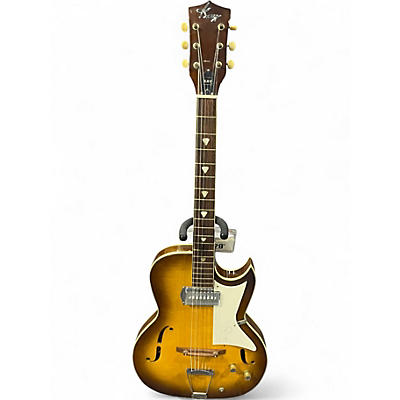 Vintage 1960s Kay galaxy 2 Color Sunburst Hollow Body Electric Guitar