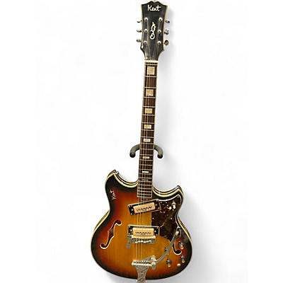 Vintage 1960s Kent 820 Sunburst Hollow Body Electric Guitar