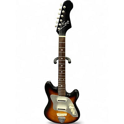 Vintage 1960s Kent Polaris 3 Tone Sunburst Solid Body Electric Guitar