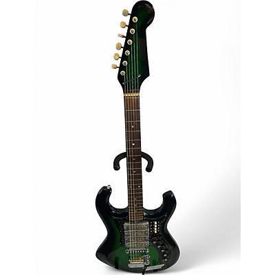 Vintage 1960s Kimberly Bison 4 Pickup Model Green Burst Solid Body Electric Guitar