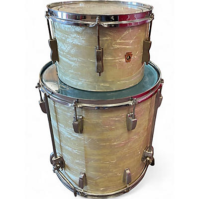 Vintage 1960s Ludwig 3 Piece Clubdate White Marine Pearl Drum Kit