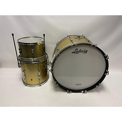 Ludwig Vintage 1960s Ludwig 3 piece Club Date Gold Sparkle Drum Kit