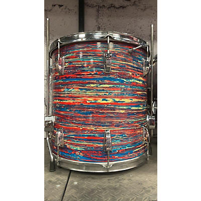 Vintage 1960s Ludwig 3 piece Downbeat 3 Piece Kit Psychedelic Red Drum Kit