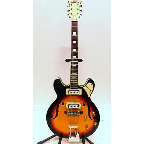 Vintage 1960s Maxitone Bruno Vintage Sunburst Hollow Body Electric Guitar