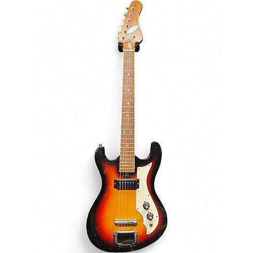 Vintage 1960s Mayfair TDL Style 3 Sunburst Solid Body Electric Guitar Sunburst