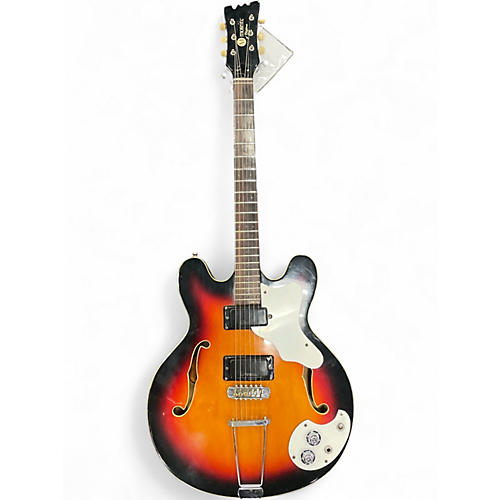 Vintage 1960s Moserite CELEB NO 3 3 Color Sunburst Hollow Body Electric Guitar 3 Color Sunburst