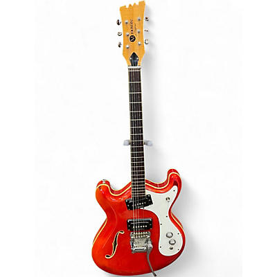 Vintage 1960s Moserite Combo Cherry Hollow Body Electric Guitar