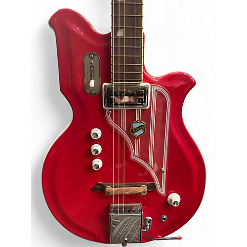 Vintage 1960s National NEWPORT 82 RED Solid Body Electric Guitar RED