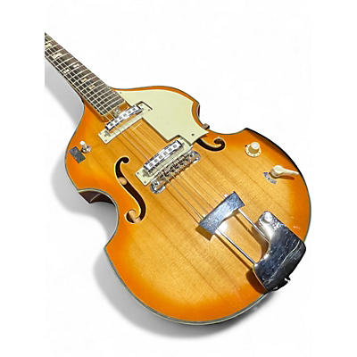Vintage 1960s Norma violin guitar 2 Color Sunburst Hollow Body Electric Guitar