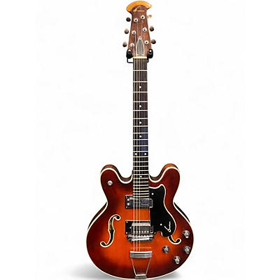 Vintage 1960s Ovation Tornado Sunburst Hollow Body Electric Guitar
