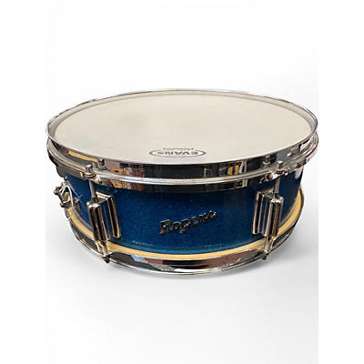 Vintage 1960s Rogers 14X5 Luxor Snare Blue Sparkle Drum