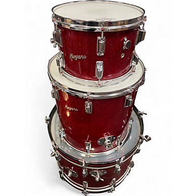 Vintage 1960s Rogers 3 Piece Holiday Outfit Red Sparkle Drum Kit