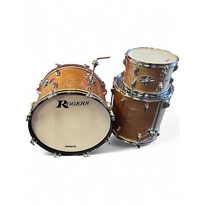 Vintage 1960s Rogers 3 Piece Holiday Series Champagne Sparkle  Drum Kit