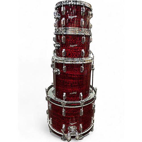 Vintage 1960s Rogers 4 Piece Holiday Red Onyx Drum Kit Red Onyx