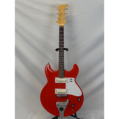 Vintage 1960s STANDEL CUSTOM ELECTRIC Red Hollow Body Electric Guitar